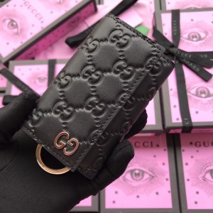 Gucci black leather key pouch GC07WM006