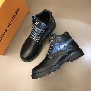 LV Oberkampf ankle boot combines black calf leather with LV's signature MS021212 Updated in 2019.11.28