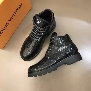 LV Oberkampf Ankle Boot and signed with a cursive “LV” embroidered MS021214 Updated in 2019.11.28