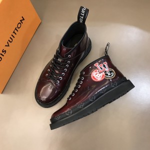 LV brown bright leather Boots with LV design MS021222 Updated in 2019.11.28