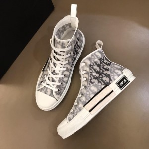 Dior High-top Sneakers White and Dior Oblique tech fabric with white sole MS02623 Updated in 2019.04.19