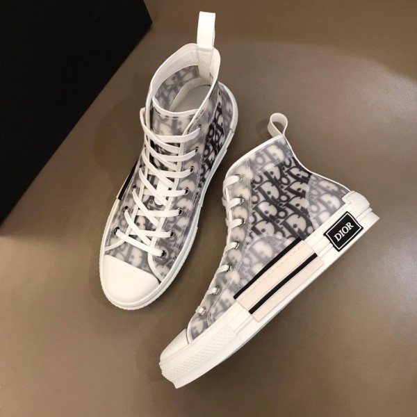 Replica Dior High-top Sneakers White and Dior Oblique tech fabric with white sole MS02623 Updated in 2019.04.19