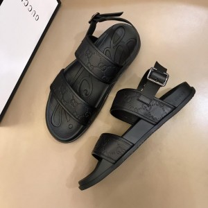 Gucci Black Sandals With Embossing GG Design MS02662 Updated in 2019.04.19
