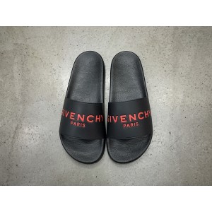 Givenchy Logo Polyurethane Slide Sandals In Black geng001